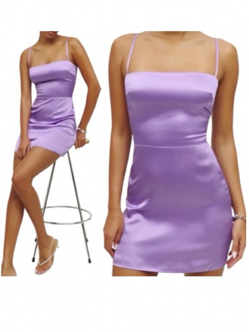 Reformation Kosta Silk Mini Dress - size 6 - purple